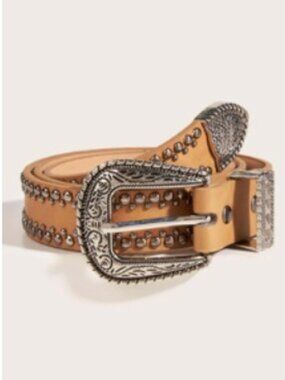 Studded Decor Western Belt M